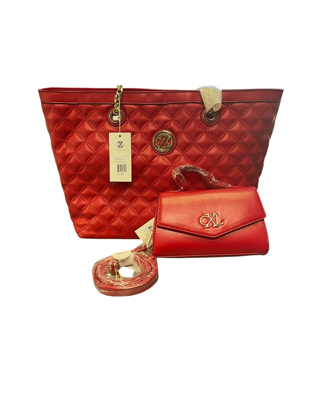 Quilted Red Tote & Crossbody Set New WITH TAGS CXL